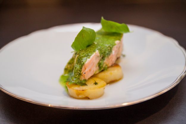 Fisch-Kochkurs Wien – Lachs mit grüner Sauce