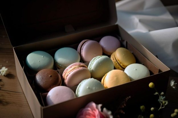 Macarons-Backkurs Wien: Macarons in Geschenkschachtel