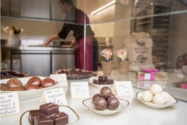 Pralinenkurs Wien – Pralinen Vitrine